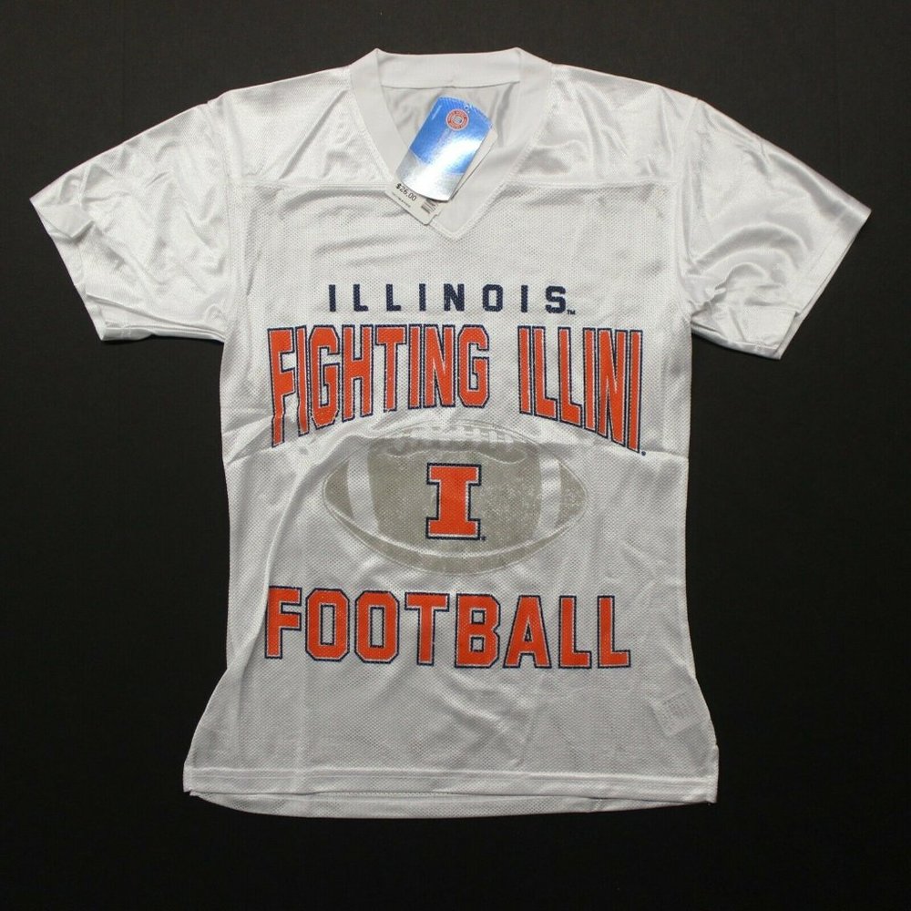 Soffe Illinois Fighting Illini Jersey Medium M White NCAA Football Mesh Shirt